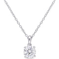 Miadora Sterling Silver 1Ct Tgw Created White Moissanite Solitaire Necklace