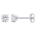 Miadora Sterling Silver 1Ct Tgw Created White Moissanite Solitaire Stud Earrings