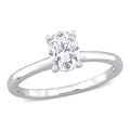 Miadora Sterling Silver 1Ct Tgw Oval Cut Created Moissanite Solitaire Engagement Ring
