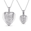 Miadora Sterling Silver Heart Locket Necklaces Set Of 2
