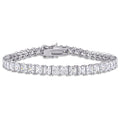 Miadora Sterling Silver 27Ct Tgw Square Cut Cubic Zirconia Tennis Bracelet