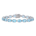 Miadora Sterling Silver 28 1 2Ct Tgw Sky Blue Topaz Tennis Bracelet