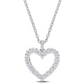 Miadora Sterling Silver 3 5Ct Tgw Created White Moissanite Heart Necklace