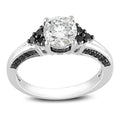 Miadora Sterling Silver 3 8Ct Black Diamond And White Sapphire Ring