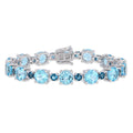 Miadora Sterling Silver 37 1 10Ct Tgw Sky London Blue Topaz Bracelet