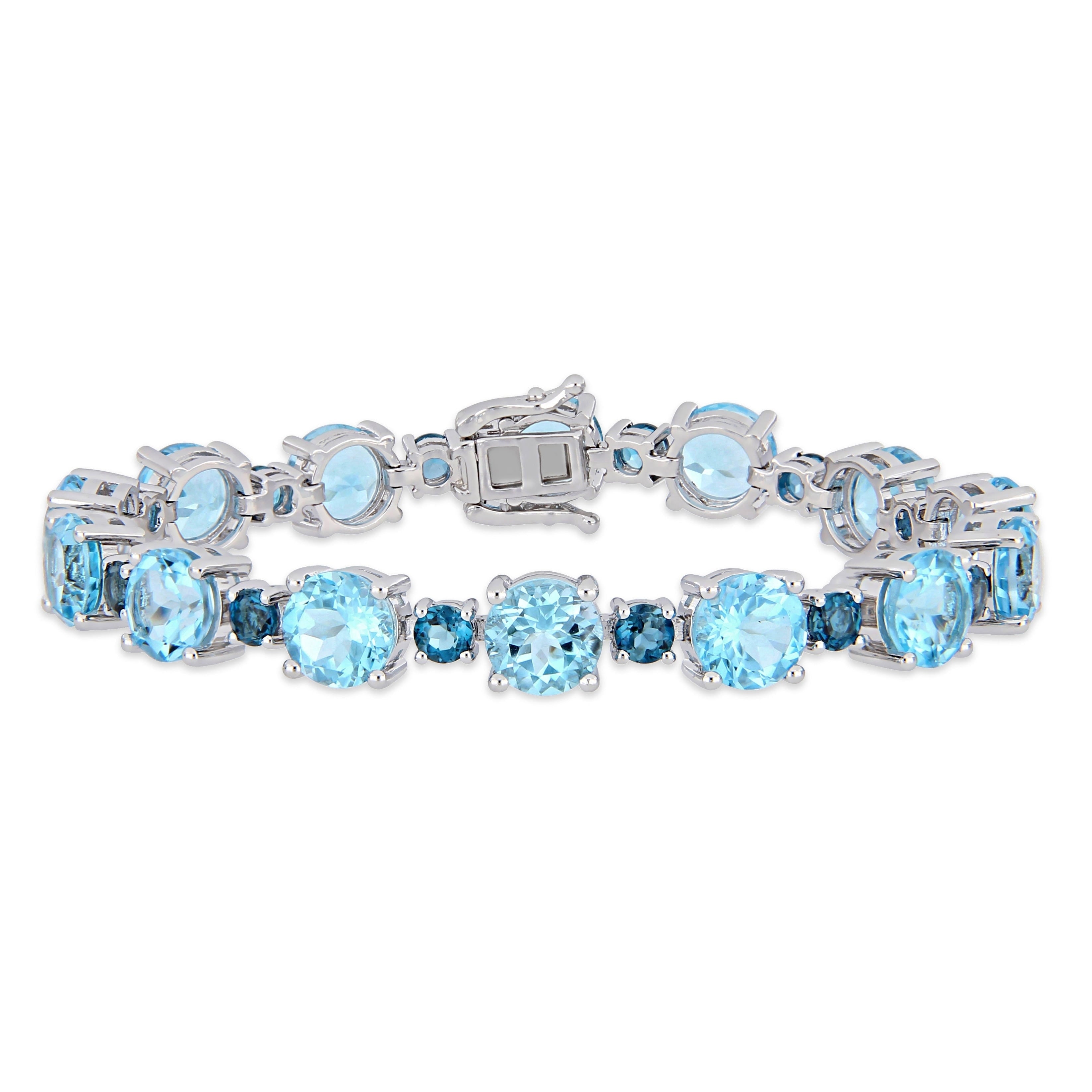 Miadora Sterling Silver 37 1 10Ct Tgw Sky London Blue Topaz Bracelet