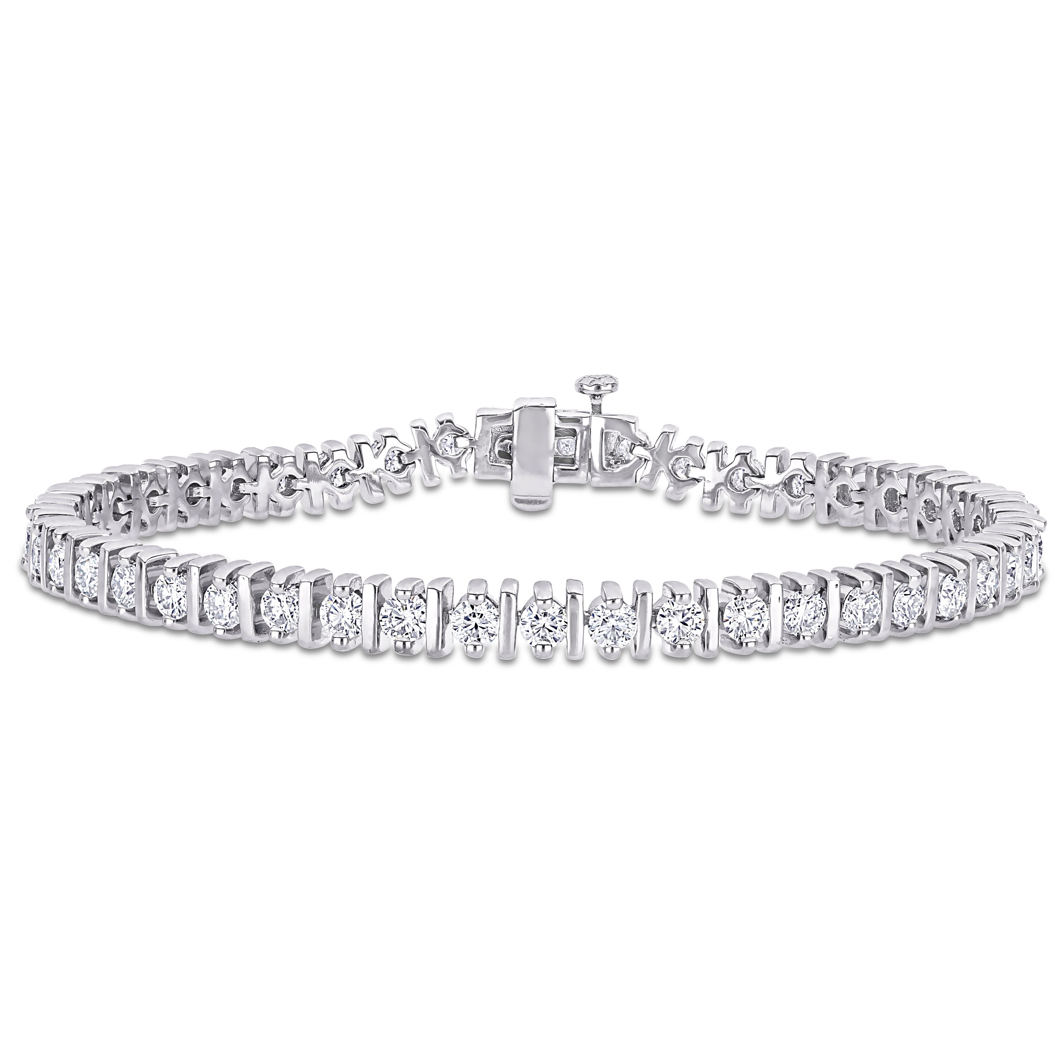 Miadora Sterling Silver 4 3 5Ct Tgw Created White Moissanite Tennis Bracelet 7.25