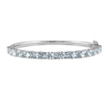 Miadora Sterling Silver 6 1 3Ct Tgw Aquamarine Semi Eternity Bangle