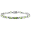 Miadora Sterling Silver 8 4 5Ct Tgw Peridot And Diamond Accent Bracelet