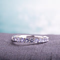 Miadora Sterling Silver Amethyst Anniversary Semi Eternity Ring