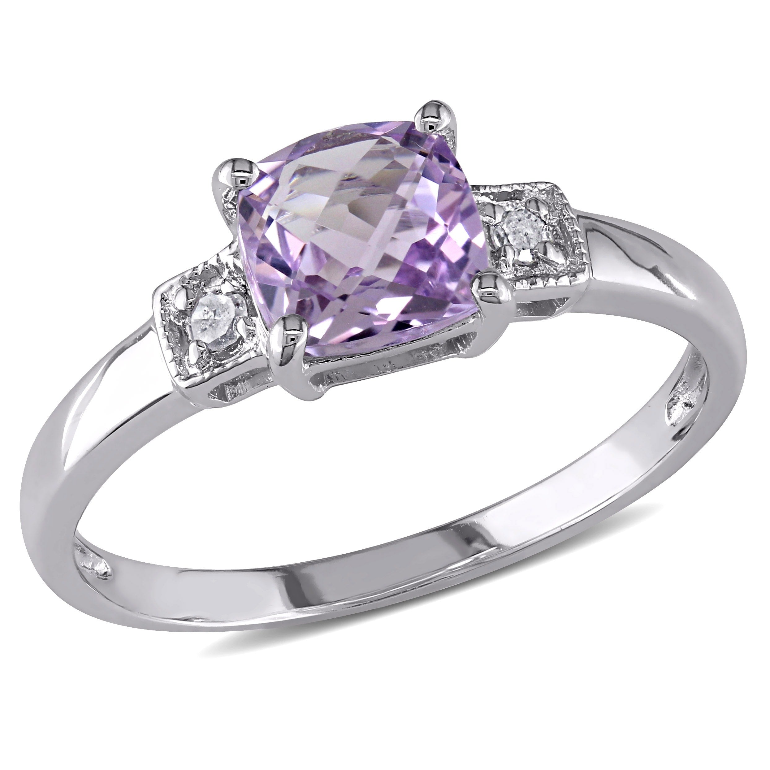 Miadora Sterling Silver Amethyst And Diamond Accent Ring