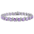 Miadora Sterling Silver Amethyst And Diamond Accent Tennis Bracelet