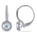 Miadora Sterling Silver Aquamarine And Diamond Accent Earrings