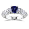 Miadora Sterling Silver Black Spinel Or Sapphire Engagement Ring