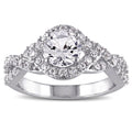 Miadora Sterling Silver Created White Sapphire Ring