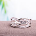 Miadora Sterling Silver Cubic Zirconia Criss Cross Multi Row Ring