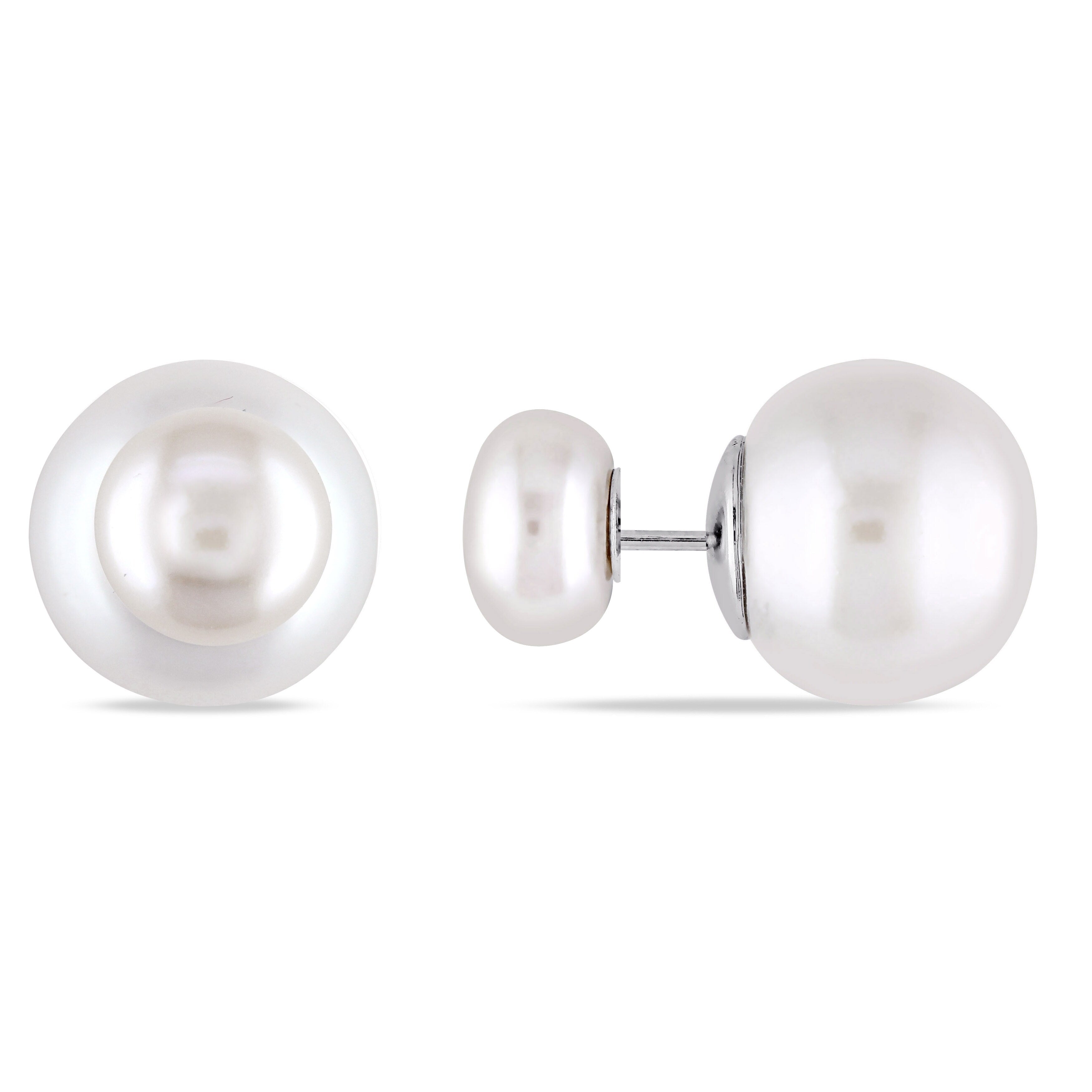 Miadora Sterling Silver Cultured Freshwater Pearl Stud Earrings 8 13Mm