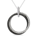 Miadora Sterling Silver Diamond Accent Black And White Circle Necklace