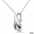 Miadora Sterling Silver Diamond Accent Calla Lily Floral Drop Necklace