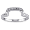 Miadora Sterling Silver Diamond Accent Contour Wedding Band Ring