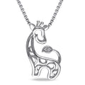 Miadora Sterling Silver Diamond Accent Giraffe Openwork Dangle Necklace
