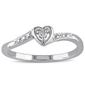 Miadora Sterling Silver Diamond Heart Promise Ring