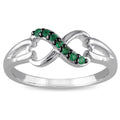 Miadora Sterling Silver Emerald Infinity Promise Ring