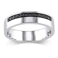 Miadora Sterling Silver Mens 1 5Ct Tdw Black Diamond Wedding Band Ring
