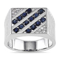 Miadora Sterling Silver Mens 2Ct Tgw Blue And White Sapphire Ring