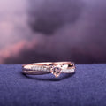 Miadora Sterling Silver Morganite And Round Cut Diamond Accent Heart Ring Pink