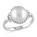 Miadora Sterling Silver Pearl Ring 9 9.5 Mm