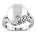 Miadora Sterling Silver Pearl And Diamond Accent Ring H I I3 White