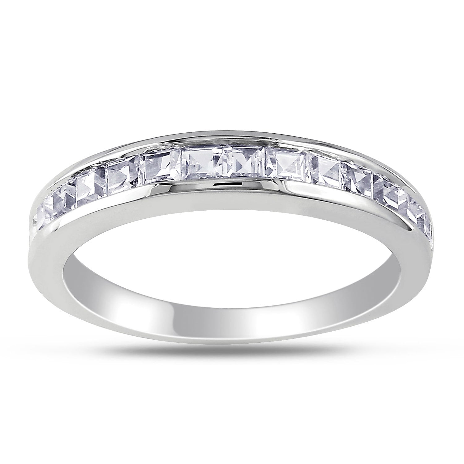Miadora Sterling Silver Square Cut Gemstone Ring