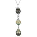 Miadora Sterling Silver Tahitian Golden South Sea Cultured Pearl Y Necklace 9 11Mm