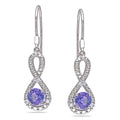 Miadora Sterling Silver Tanzanite 1 10Ct Tdw Diamond Infinity Earrings