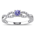Miadora Sterling Silver Tanzanite And 1 10Ct Tdw Diamond Ring H I I2 I3