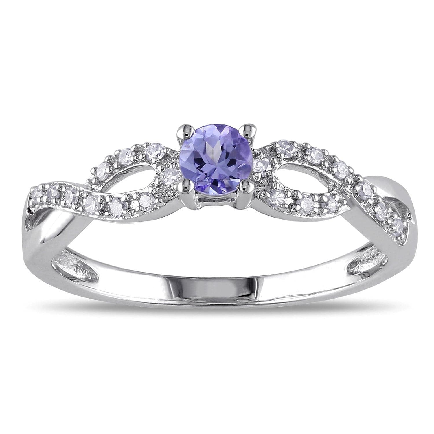 Miadora Sterling Silver Tanzanite And 1 10Ct Tdw Diamond Ring H I I2 I3