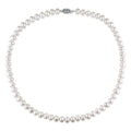 Miadora Sterling Silver White Cultured Freshwater Pearl Necklace 6.5 7 Mm