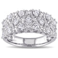 Miadora Sterling Silver White Prong Set Created Sapphire Ring