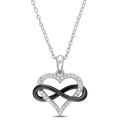 Miadora Two Tone Sterling Silver 1 10Ct Tdw Diamond Infinity Heart Necklace