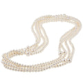 Miadora White Cultured Freshwater Pearl 100 Inch Endless Necklace 5 10 Mm