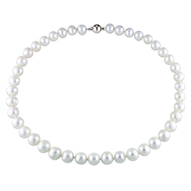 Miadora White Cultured Freshwater Pearl 18 Inch Necklace 10 11 Mm