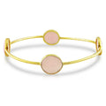Miadora Yellow Goldplated Silver Rose Quartz Bangle