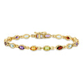 Miadora Yellow Plated Silver Garnet Blue Topaz Amethyst Citrine Peridot Tennis Bracelet