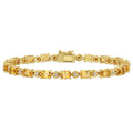 Miadora Yellow Plated Sterling Silver Citrine And Diamond Tennis Bracelet
