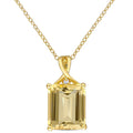 Miadora Yellow Plated Sterling Silver Octagon Cut Citrine White Topaz Solitaire Drop Necklace 20.2 Mm X 18 Inch X 10.3 Mm