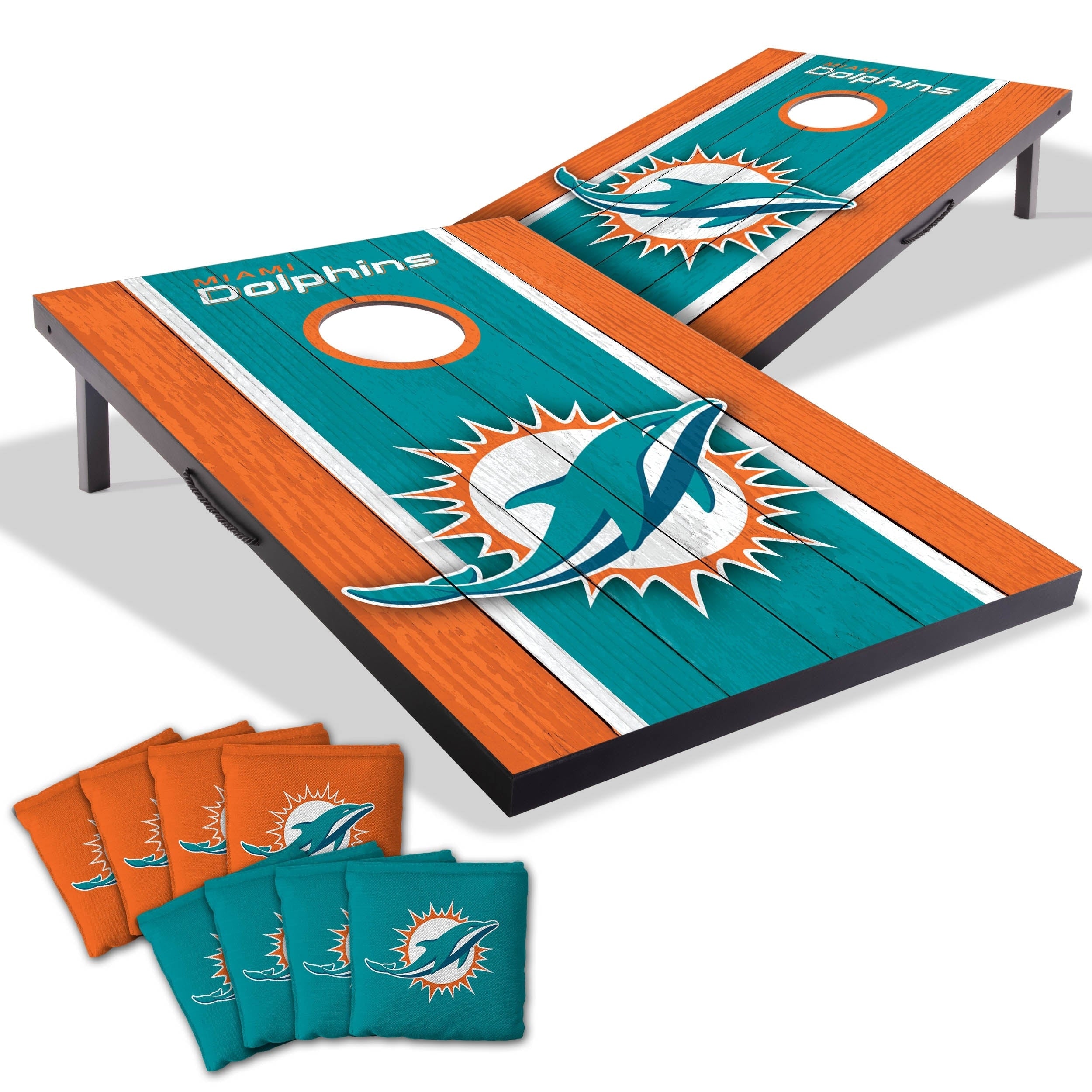 Miami Dolphins Nfl Compact 2X3 Tailgate Cornhole Board Set