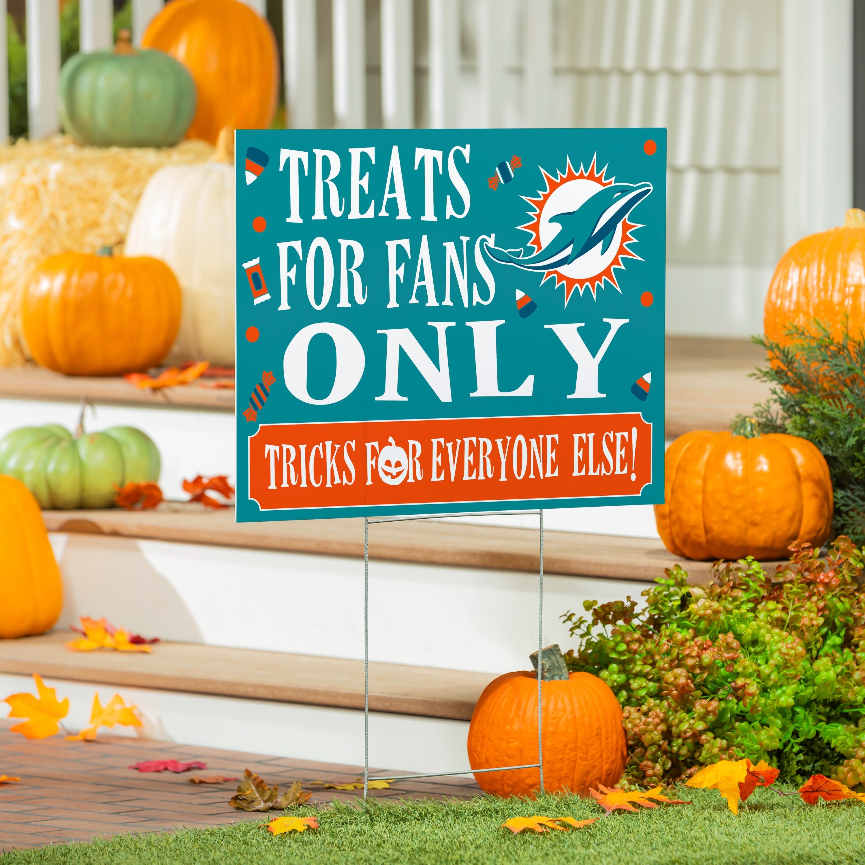 Miami Dolphins Yard Sign Halloween Treats For Fans