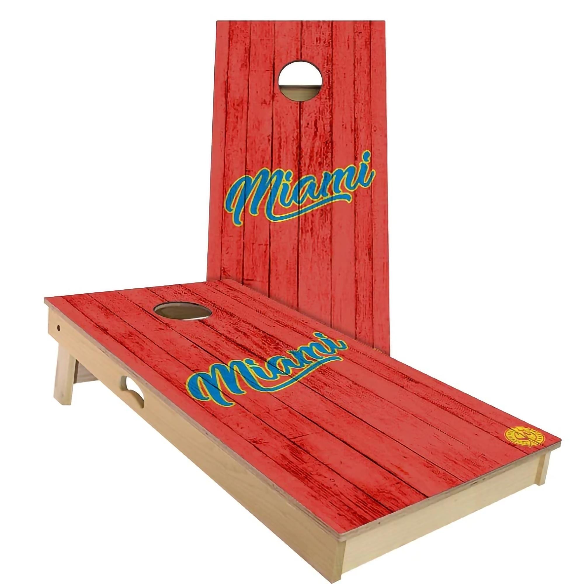 Miami Vintage Baseball Cornhole Set Choose Your Size Accessories