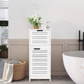 Evideco Bathroom Free Standing Storage Floor Cabinet Miami White